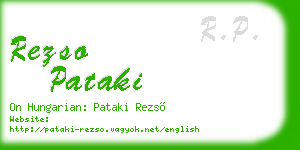rezso pataki business card